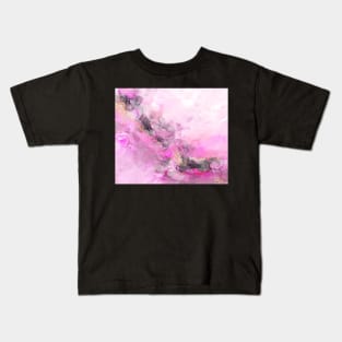 Digital alcohol ink abstract with gold foil Kids T-Shirt